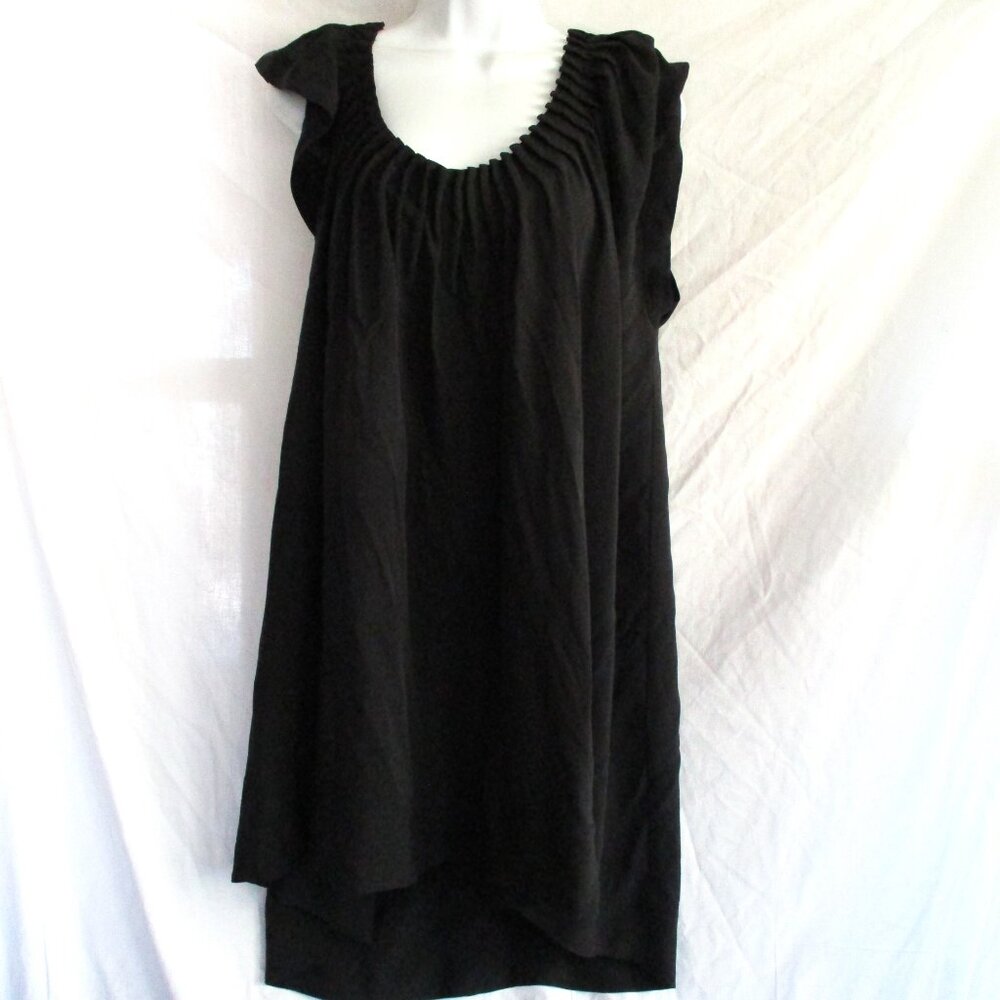 ANN DEMEULEMEESTER PLEATED SILK Blouse Top Goth 38 BLACK Rocker Womens - Picture 5 of 7